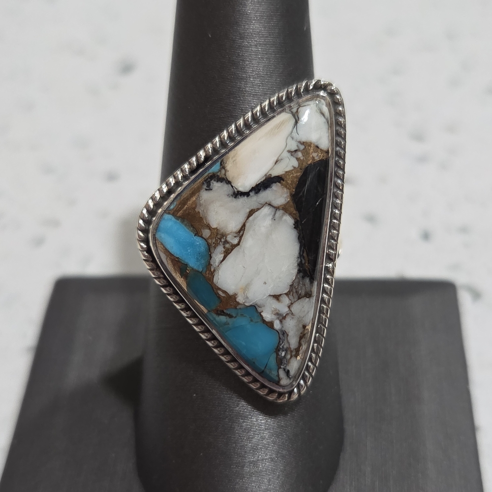 Blue/White Turquoise Stone Ring
